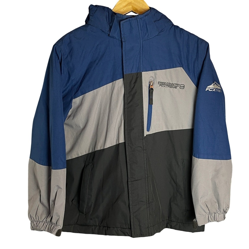 Free Country FCEXTREME Youth Insulated Ski Snowboard Jacket Blue Grey Sz M 10 12